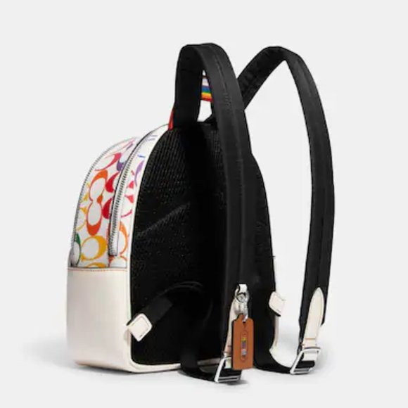 🌈 Coach Mini Court Backpack In Rainbow Signature Canvas - Picture 3 of 12
